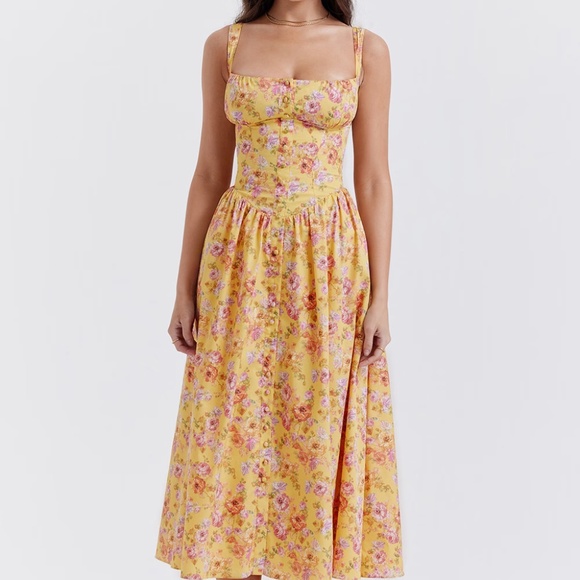 House of CB TATIANA Butter Print Midi Sundress - Picture 1 of 4
